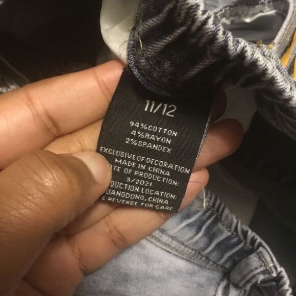 Light Wash Denim Jean Unfinished Raw Hem Drawstring Destroyed Mini Skirt - Picture 8 of 8